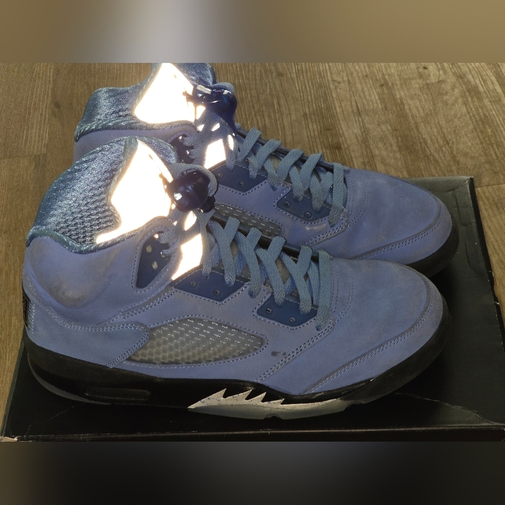 AIR JORDAN 5 RETRO UNC TARHEEL BLUE SNEAKERS MENS SIZE 10 WOMENS SZ 12 - Picture 5 of 8